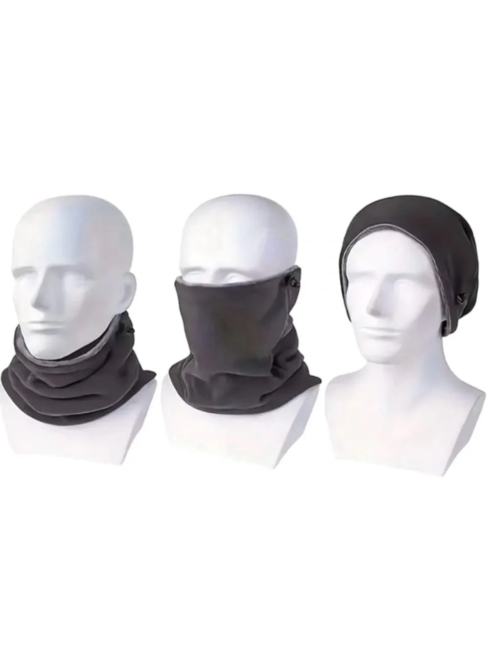 Grey Polar Fleece Neck Warmer Scarf Gaiter